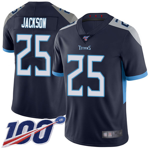 Tennessee Titans Limited Navy Blue Men Adoree  Jackson Home Jersey NFL Football #25 100th Season Vapor Untouchable